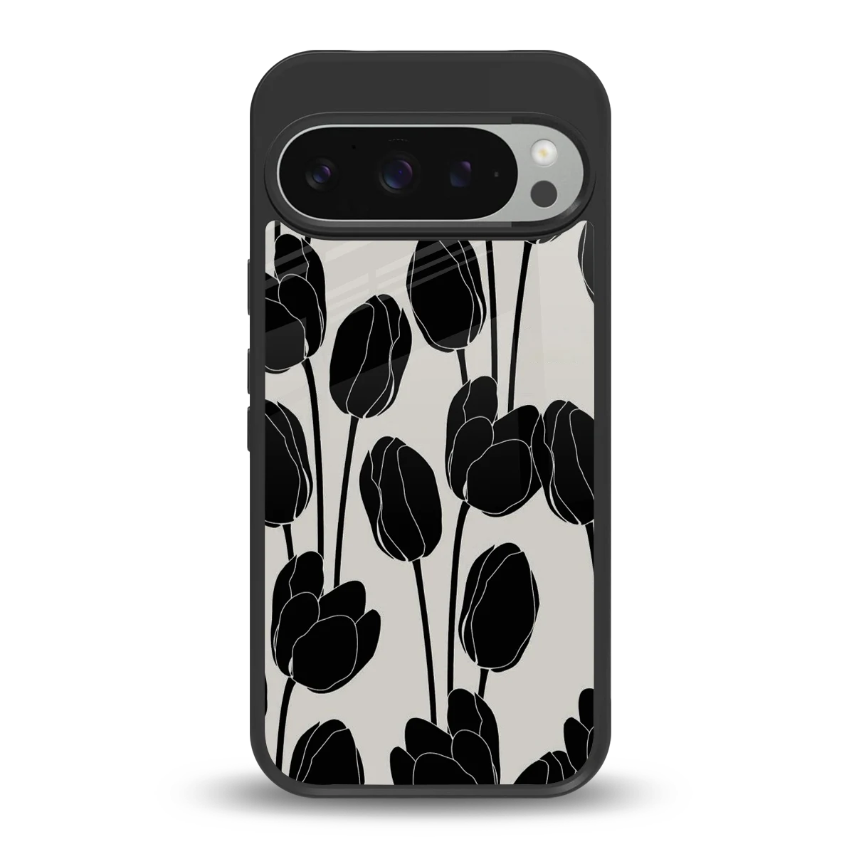 Midnight Rose back phone cover | glass case for google pixel 9 pro xl