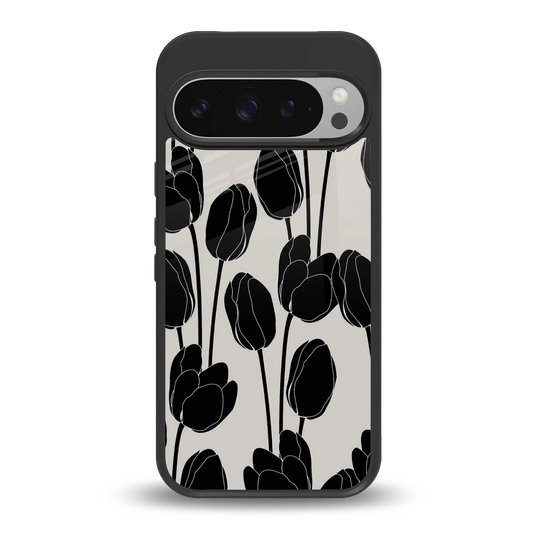 Midnight Rose back phone cover | glass case for google pixel 9 pro xl