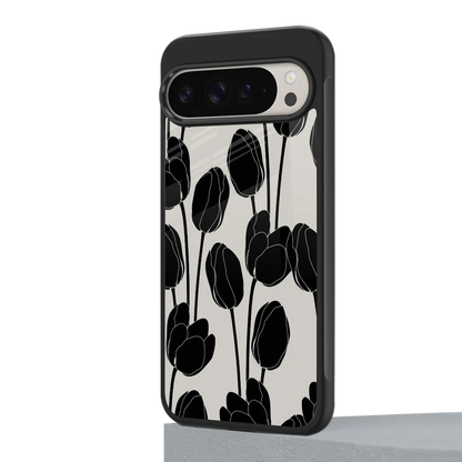 Midnight Rose google pixel 9 pro mobile cover | shockproof glass phone case