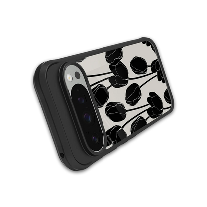 Midnight Rose stylish phone case for google pixel 9 pro xl | glossy glass and slim fit