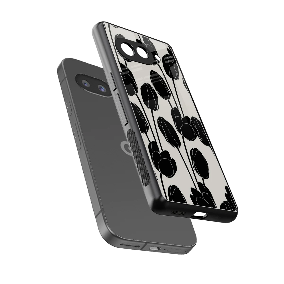 Midnight Rose sleek google pixel 10a cover with tempered glass back and TPU edges