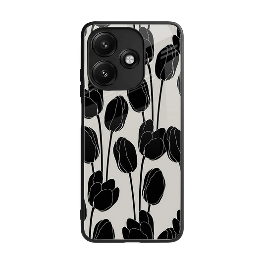 Midnight Rose back phone cover | glass case for redmi 12 5g