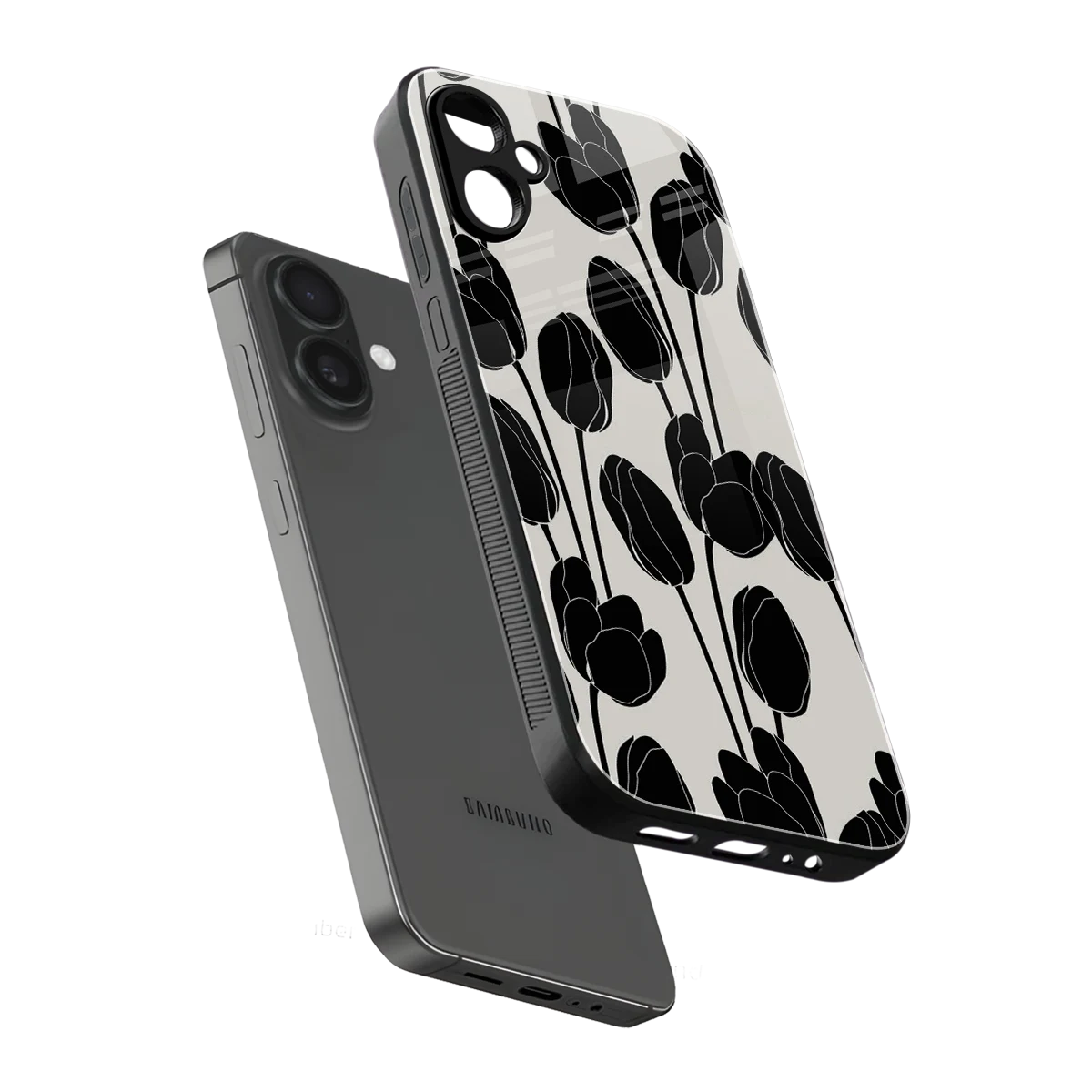 Midnight Rose sleek samsung galaxy a06 5g cover with tempered glass back and TPU edges