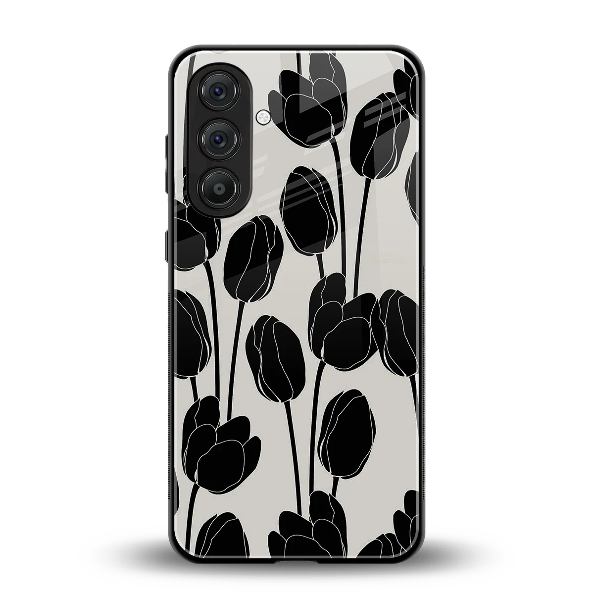Midnight Rose back phone cover | glass case for samsung galaxy a55 5g