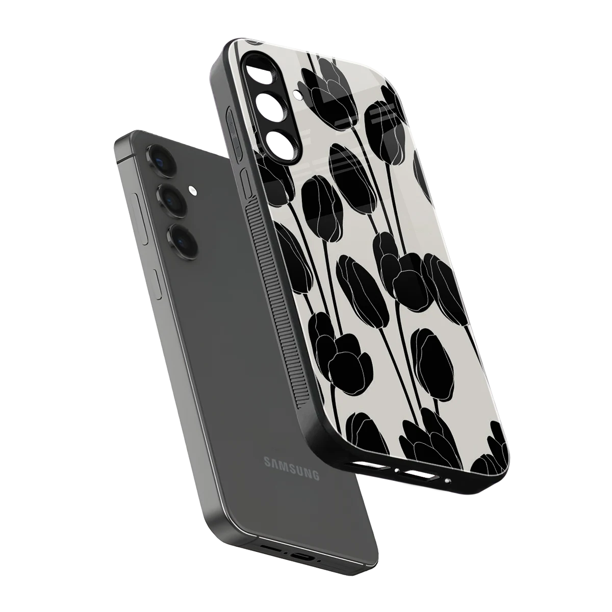 Midnight Rose sleek samsung galaxy a16 5g cover with tempered glass back and TPU edges