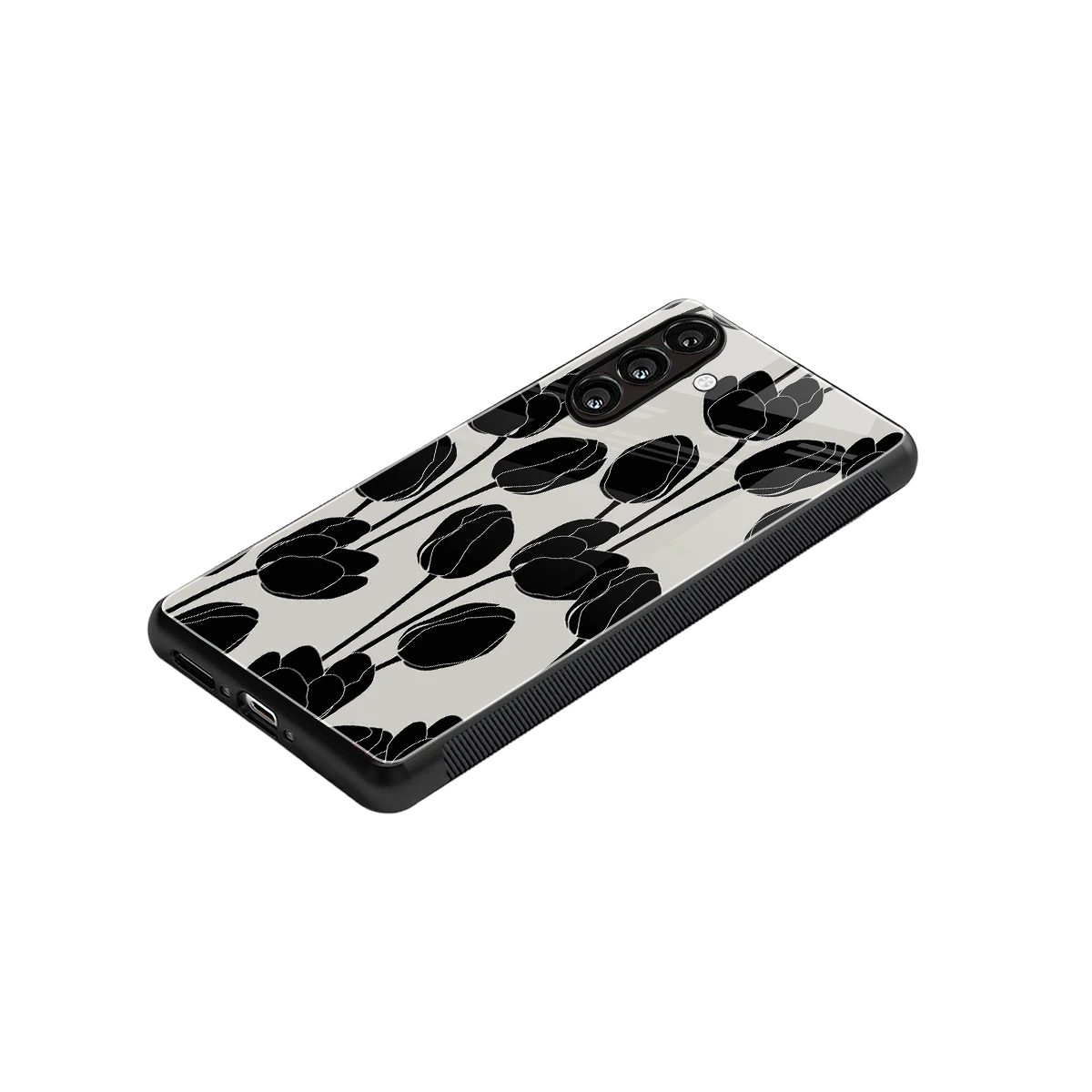 Midnight Rose stylish phone case for samsung galaxy a16 5g | glossy glass and slim fit