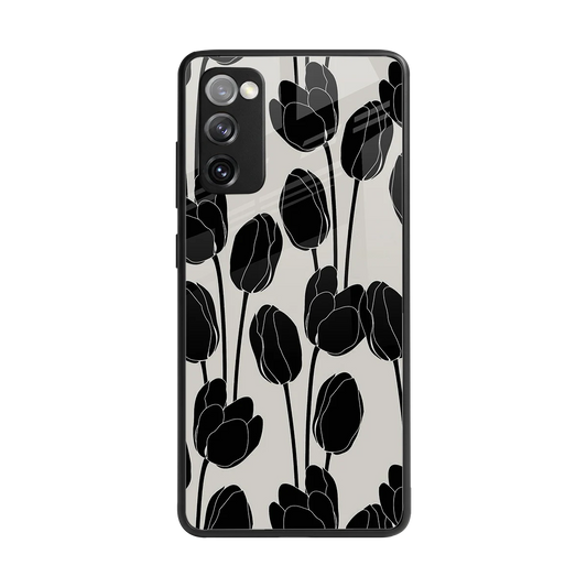 Midnight Rose back phone cover | glass case for samsung galaxy s20 fe