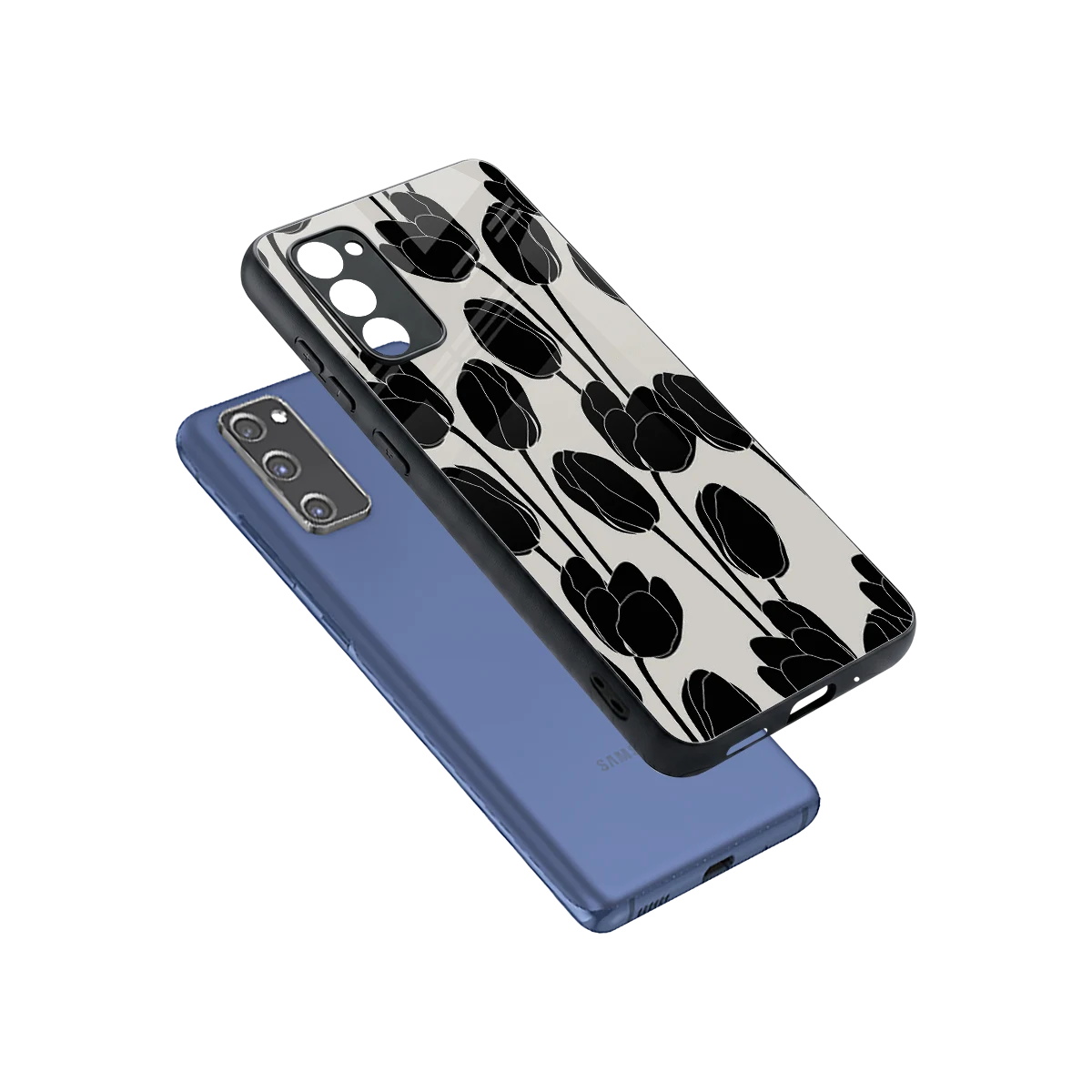 Midnight Rose sleek samsung galaxy s20 fe cover with tempered glass back and TPU edges