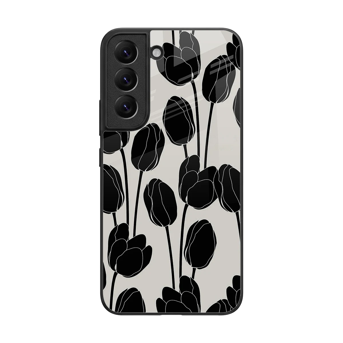 Midnight Rose back phone cover | glass case for samsung galaxy s22