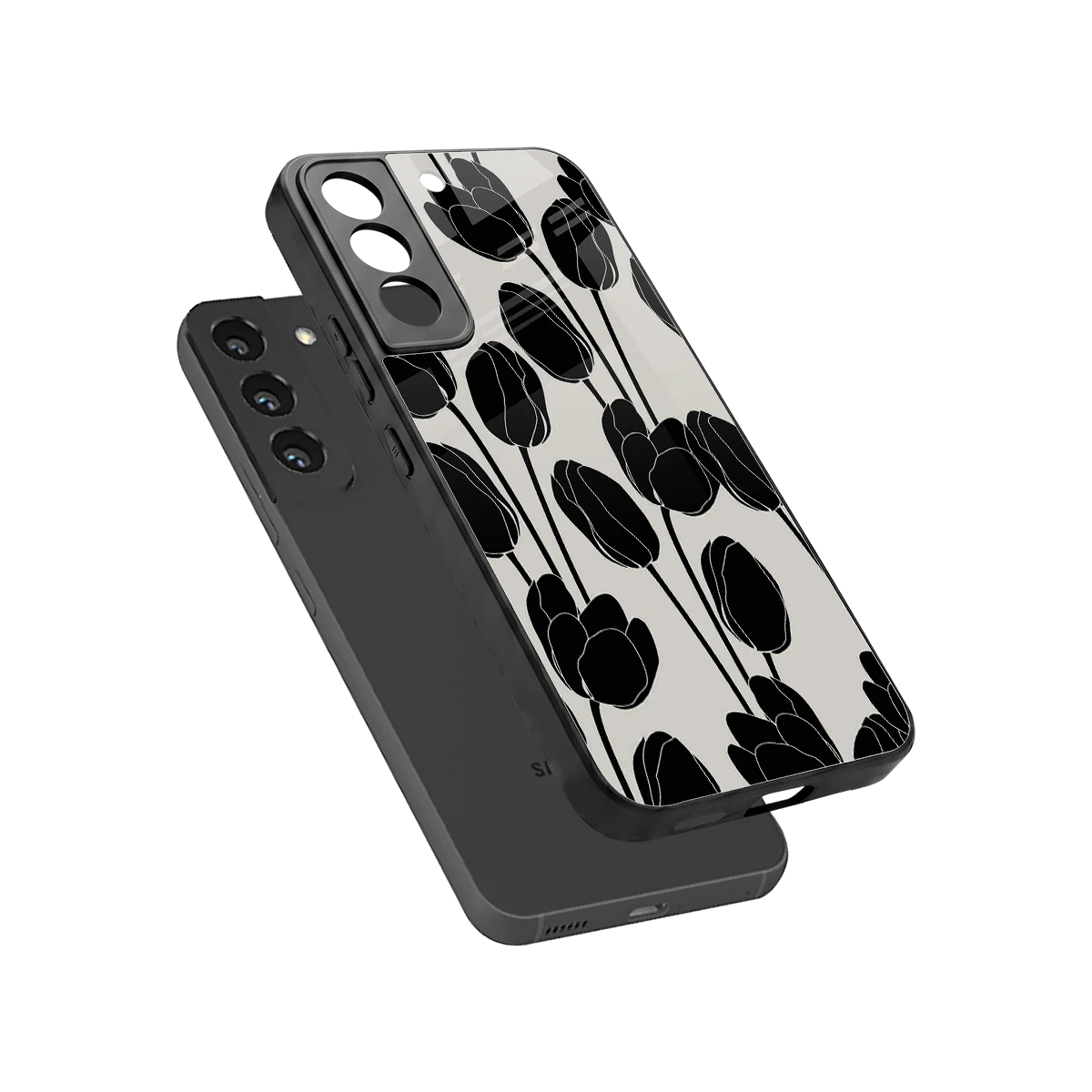 Midnight Rose sleek samsung galaxy s22 cover with tempered glass back and TPU edges