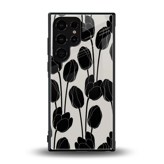 Midnight Rose back phone cover | glass case for samsung galaxy s23 ultra