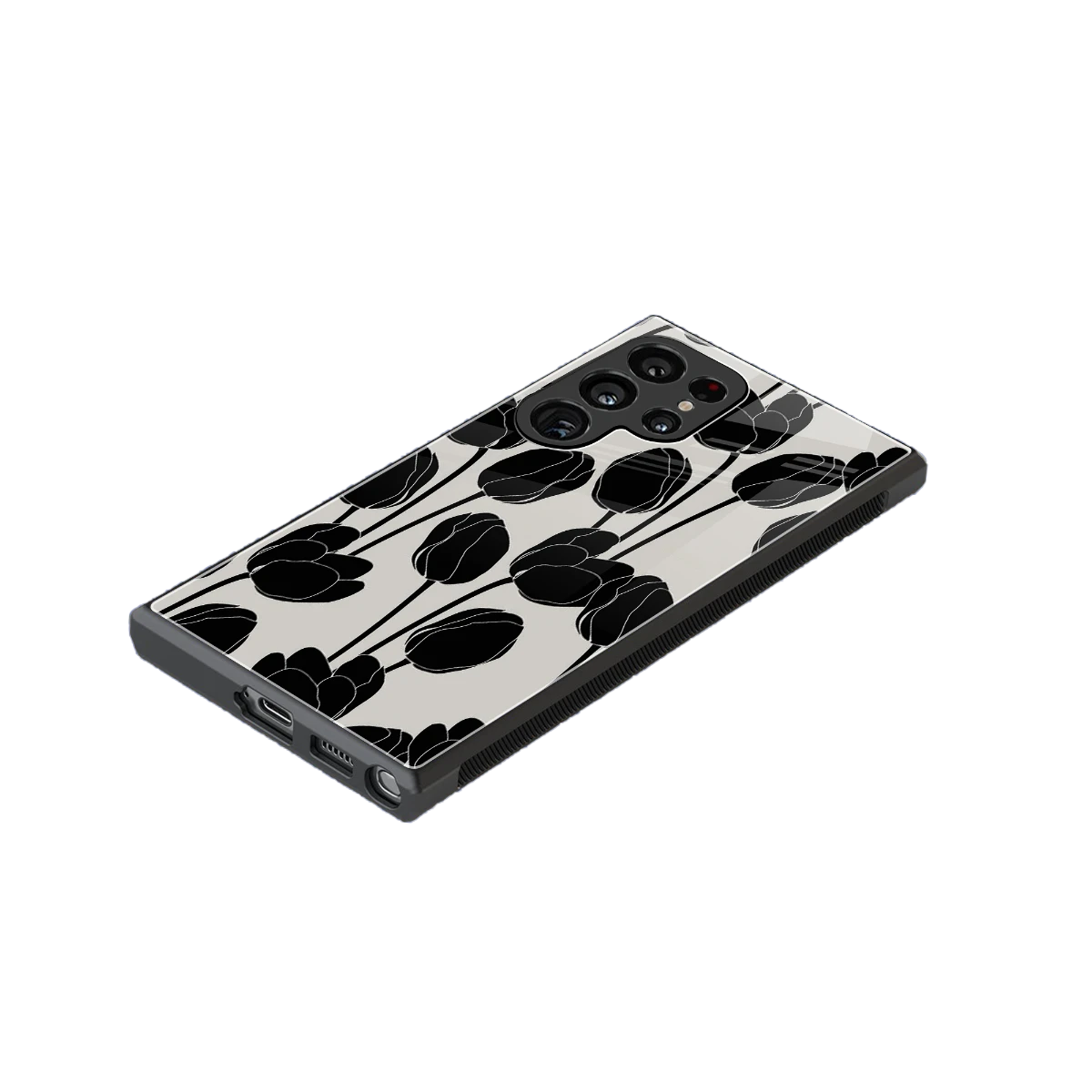 Midnight Rose stylish phone case for samsung galaxy s23 ultra | glossy glass and slim fit