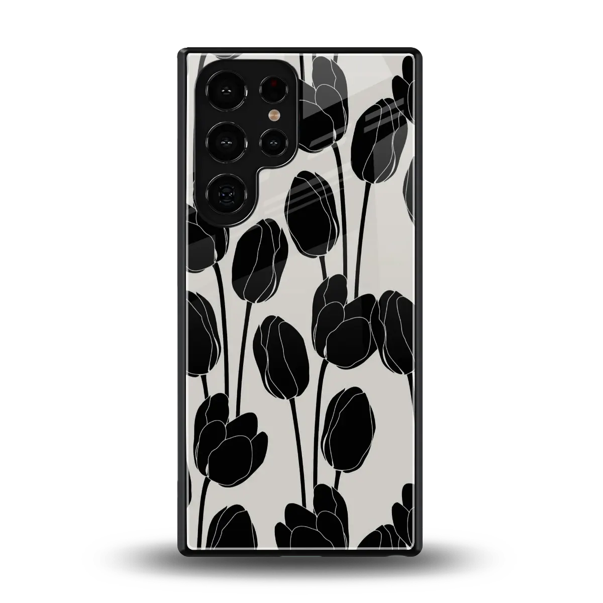 Midnight Rose back phone cover | glass case for samsung galaxy s25 ultra