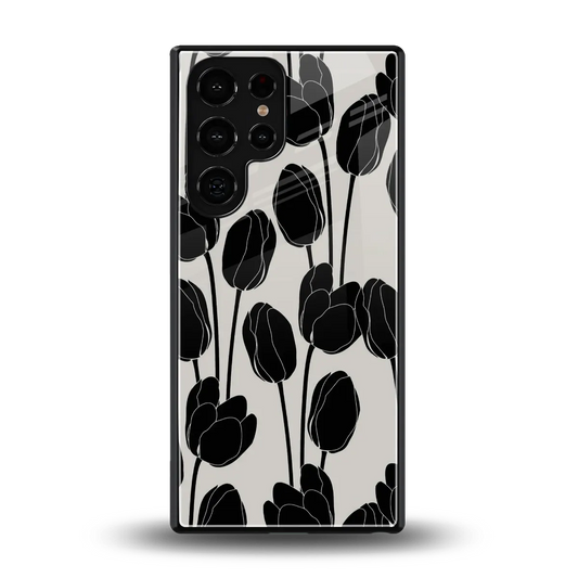 Midnight Rose back phone cover | glass case for samsung galaxy s25 ultra