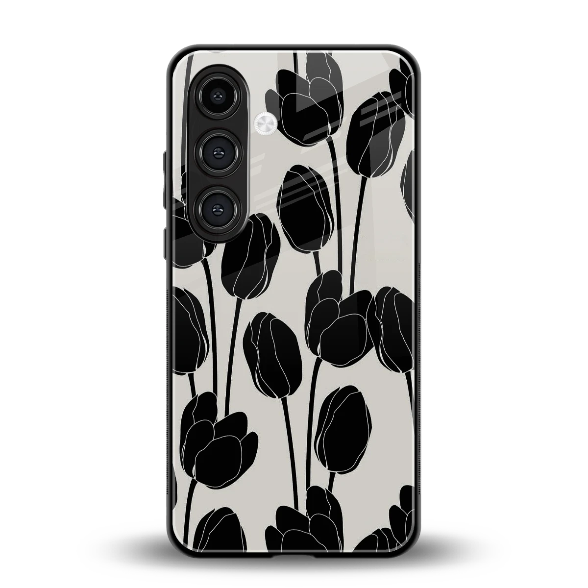 Midnight Rose back phone cover | glass case for samsung galaxy s24