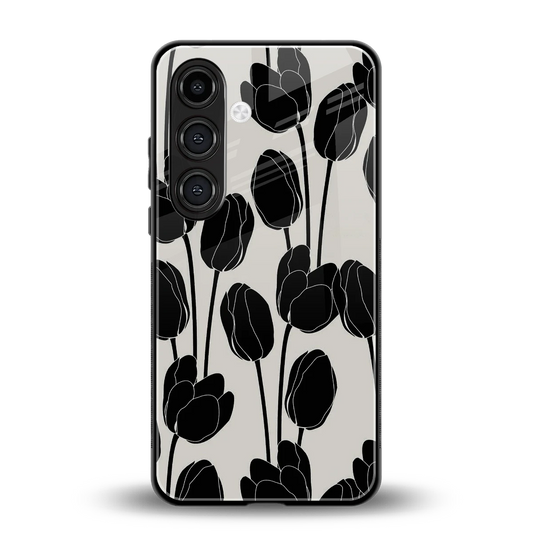 Midnight Rose back phone cover | glass case for samsung galaxy s25 plus
