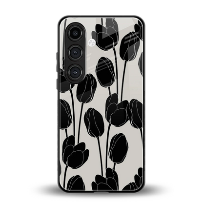 Midnight Rose back phone cover | glass case for samsung galaxy s24 plus