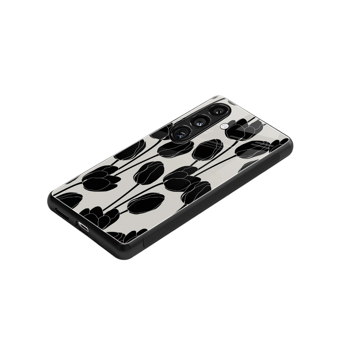 Midnight Rose stylish phone case for samsung galaxy s24 plus | glossy glass and slim fit