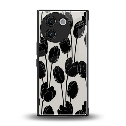 Midnight Rose back phone cover | glass case for vivo v30e