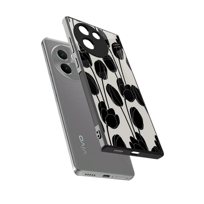 Midnight Rose sleek vivo v30e cover with tempered glass back and TPU edges