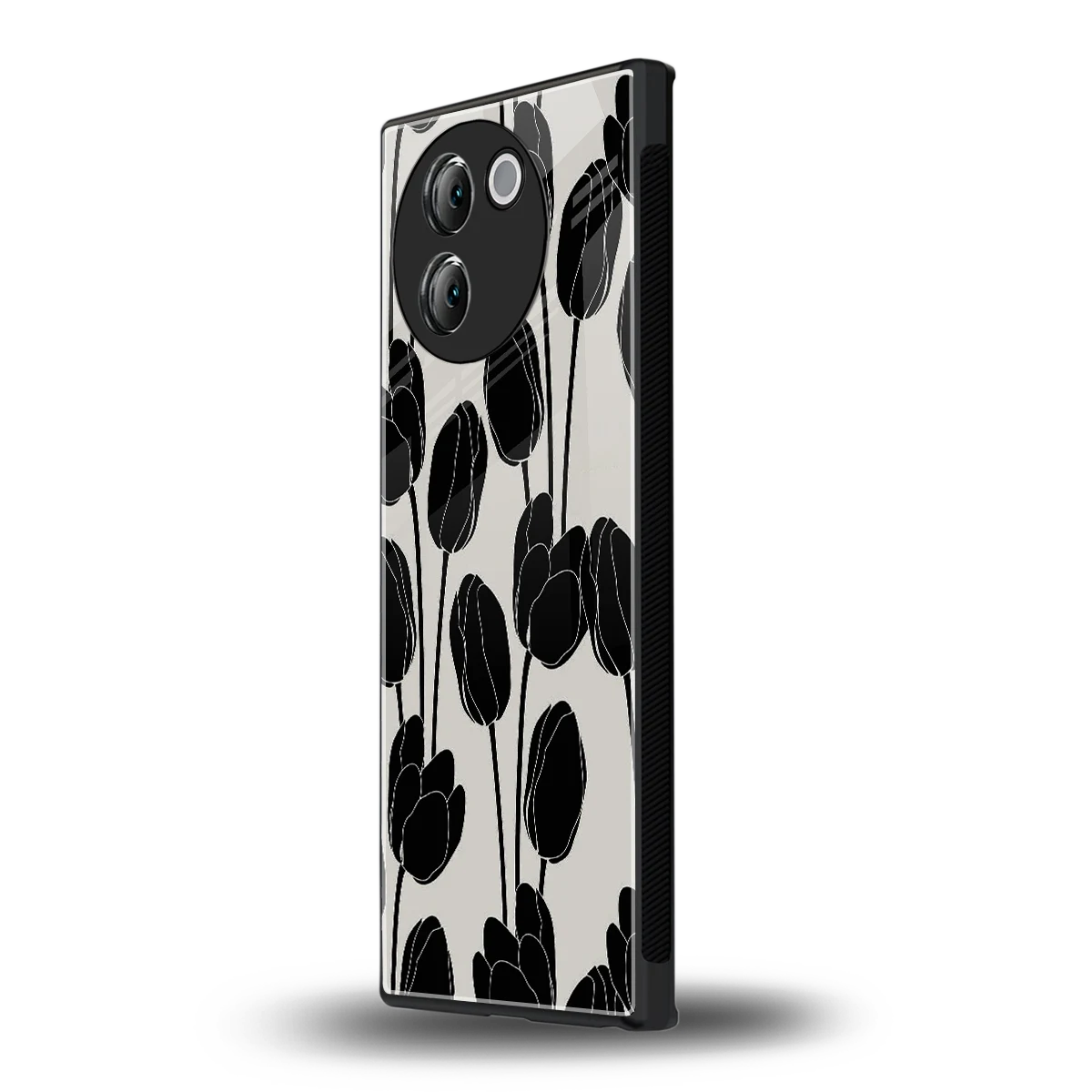 Midnight Rose vivo v30e mobile cover | shockproof glass phone case