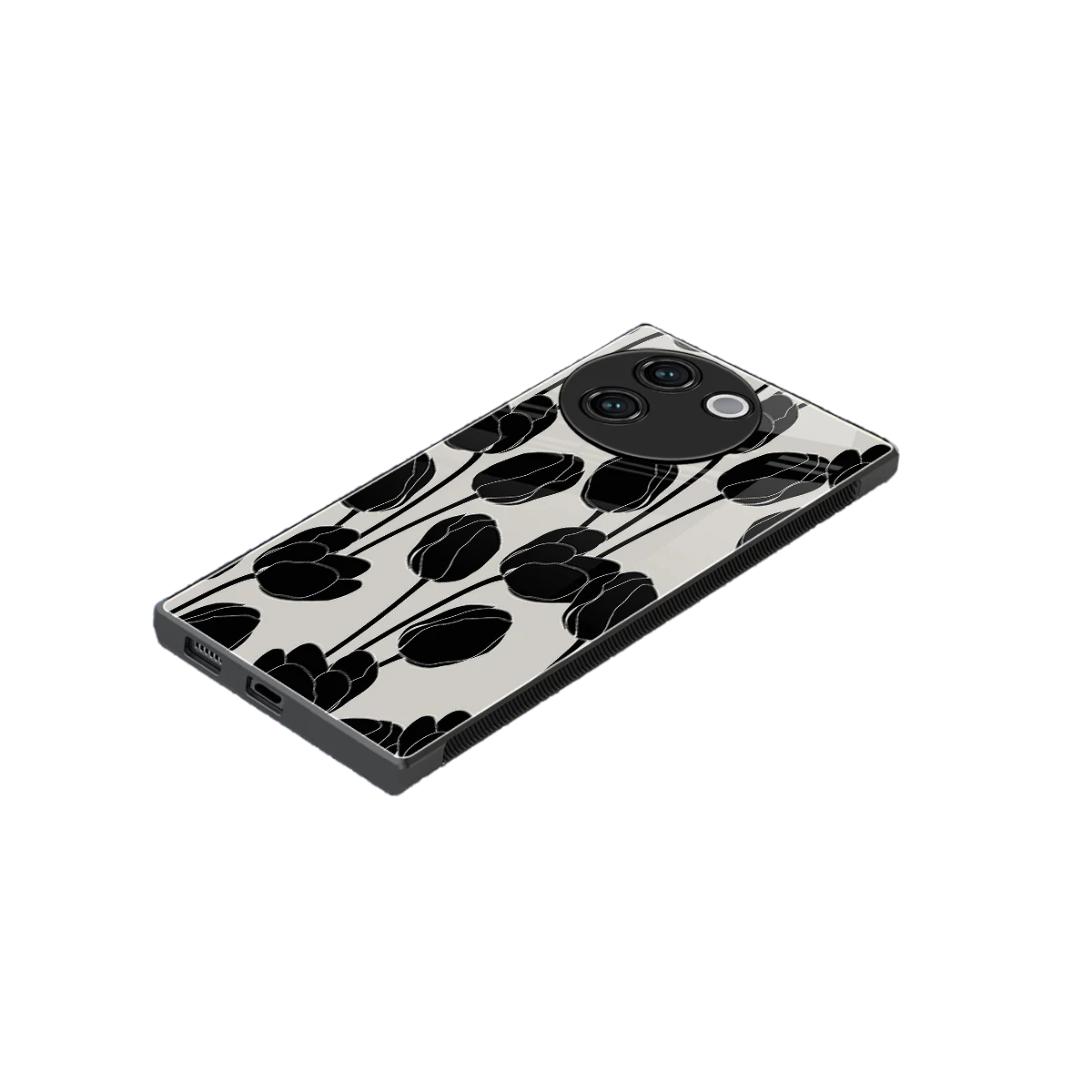 Midnight Rose stylish phone case for vivo v30e | glossy glass and slim fit