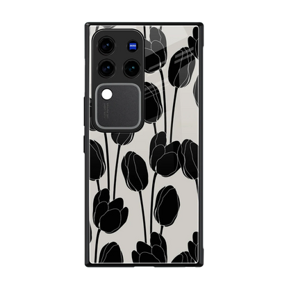 Midnight Rose back phone cover | glass case forvivo v30 pro