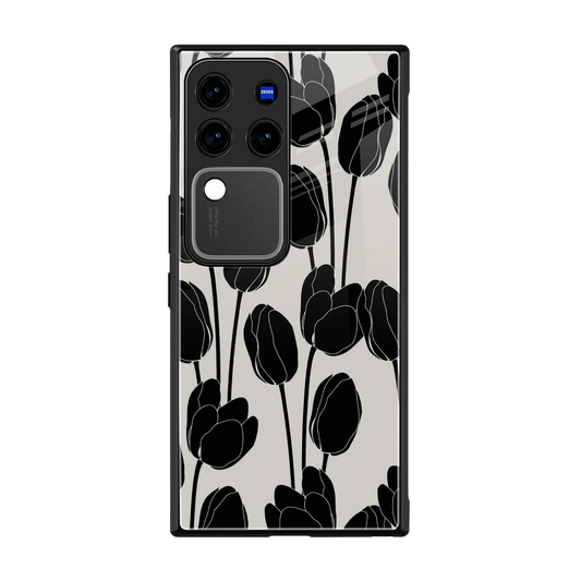 Midnight Rose back phone cover | glass case forvivo v30 pro