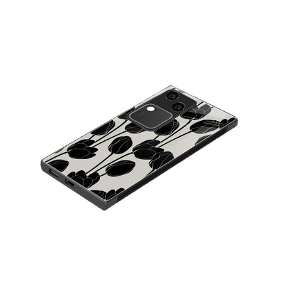 Midnight Rose stylish phone case for vivo v30 | glossy glass and slim fit