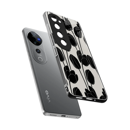 Midnight Rose sleek vivo v40 pro cover with tempered glass back and TPU edges