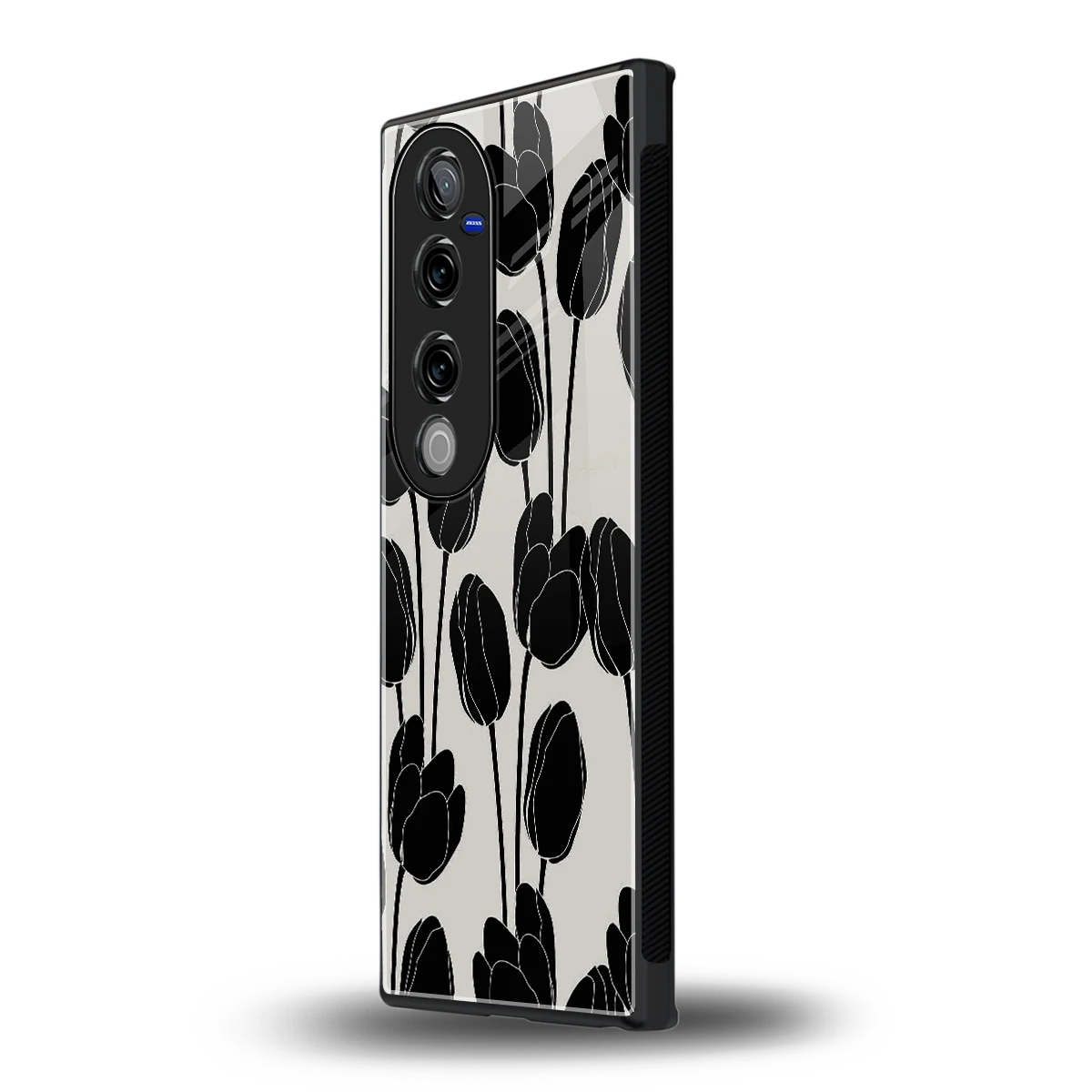 Midnight Rose vivo v40 pro mobile cover | shockproof glass phone case