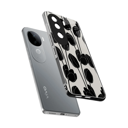Midnight Rose sleek vivo v40e cover with tempered glass back and TPU edges