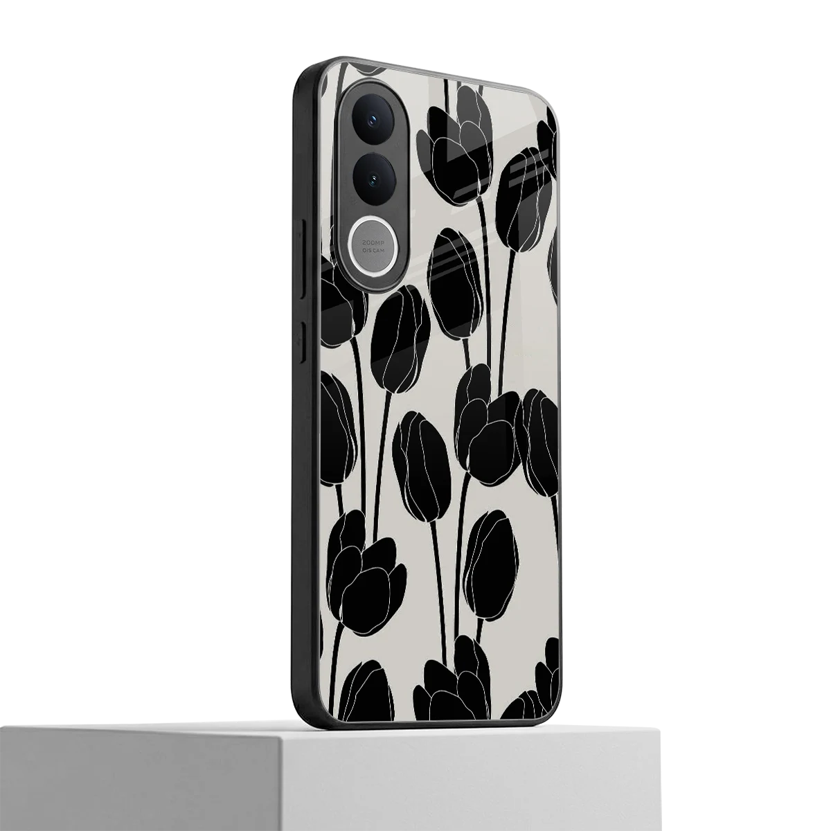 Midnight Rose vivo v70 fe mobile cover | shockproof glass phone case