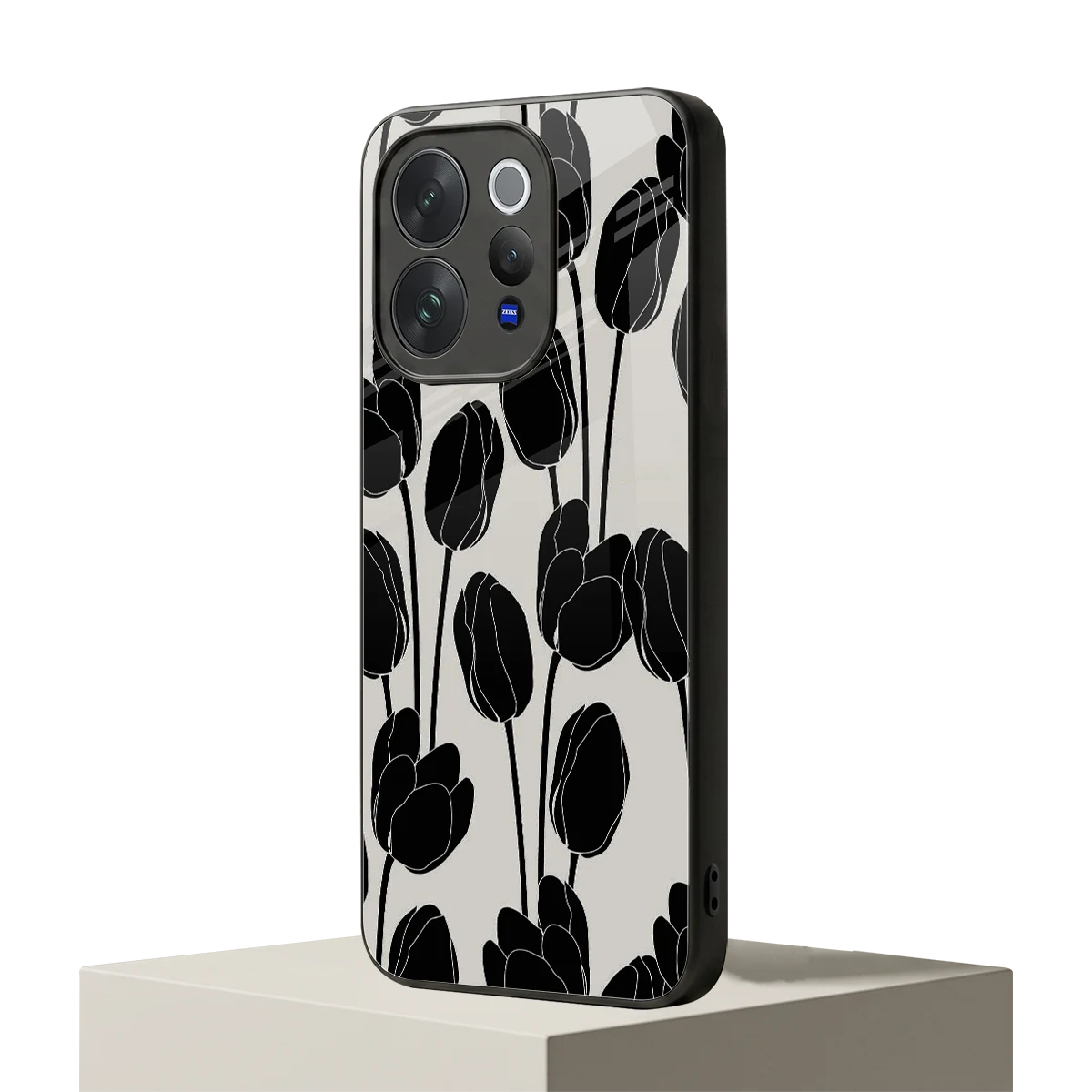 Midnight Rose vivo v70 mobile cover | shockproof glass phone case