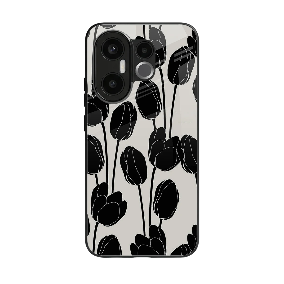 Midnight Rose back phone cover | glass case for vivo x200 fe