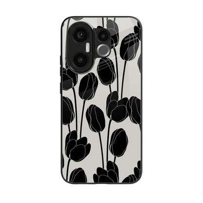 Midnight Rose back phone cover | glass case for vivo x200 fe