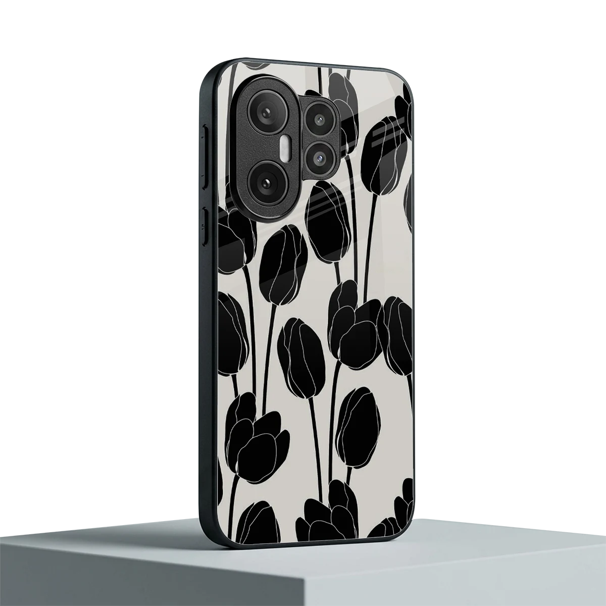 Midnight Rose vivo x200 fe mobile cover | shockproof glass phone case