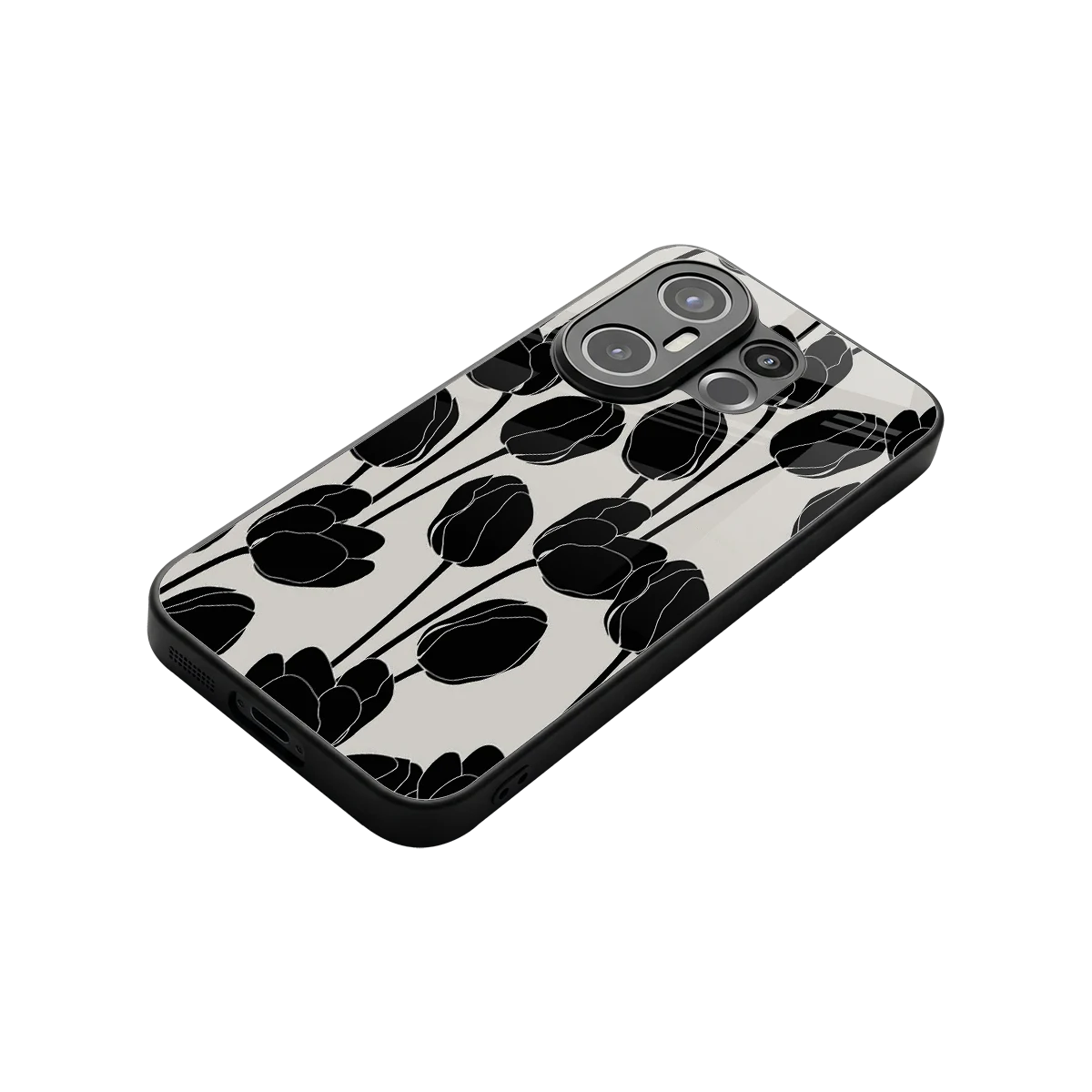 Midnight Rose stylish phone case for vivo x200 fe | glossy glass and slim fit