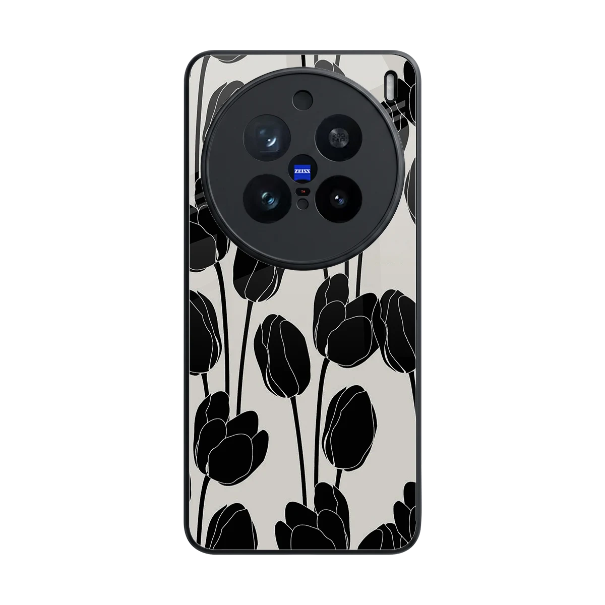 Midnight Rose back phone cover | glass case for vivo x200 pro
