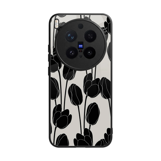 Midnight Rose back phone cover | glass case for vivo x300 pro