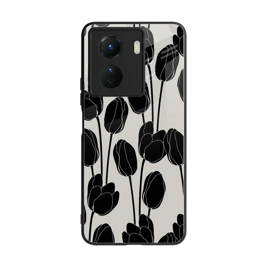 Midnight Rose back phone cover | glass case for vivo y16