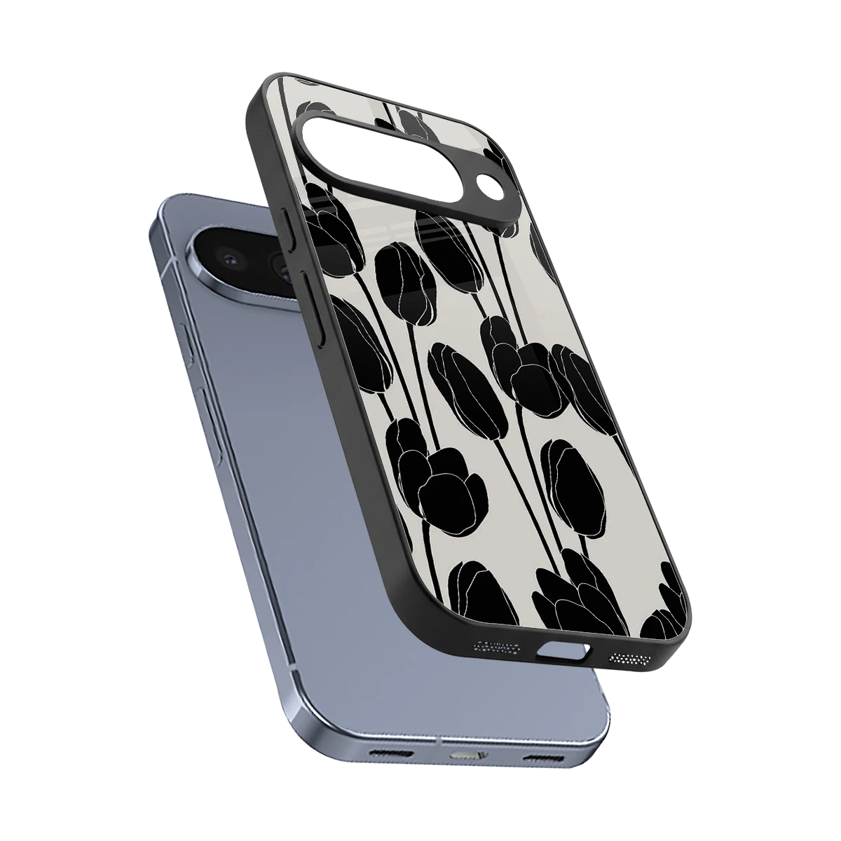 Midnight Rose sleek google pixel 10 cover with tempered glass back and TPU edges