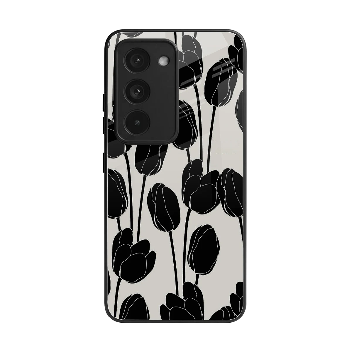 Midnight Rose back phone cover | glass case for redmi 15 5g
