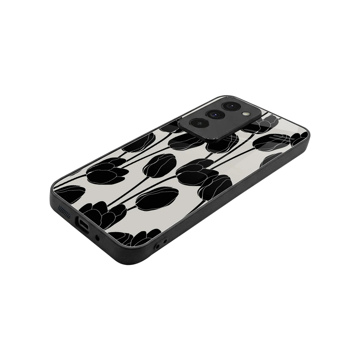 Midnight Rose stylish phone case for redmi 15 5g | glossy glass and slim fit