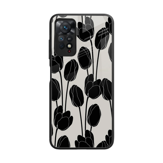 Midnight Rose back phone cover | glass case for redmi note 11 pro