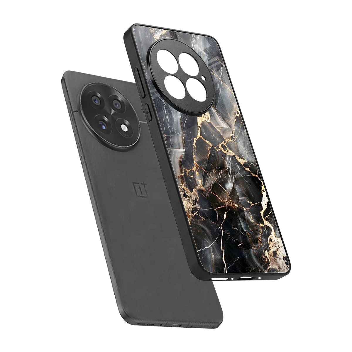 Midnight Veins sleek oneplus 13 cover with tempered glass back and TPU edges