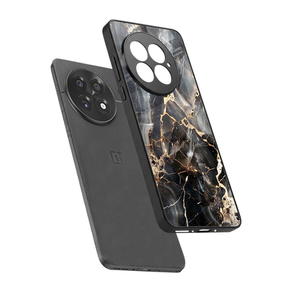Midnight Veins sleek oneplus 13 cover with tempered glass back and TPU edges