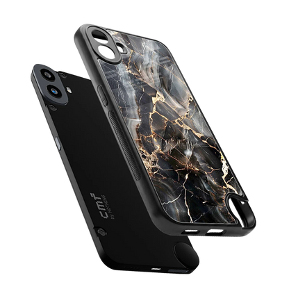 Midnight Veins sleek cmf nothing phone 1 cover with tempered glass back and TPU edges