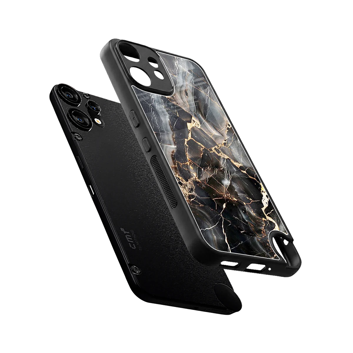 Midnight Veins sleek cmf nothing phone 2 pro cover with tempered glass back and TPU edges