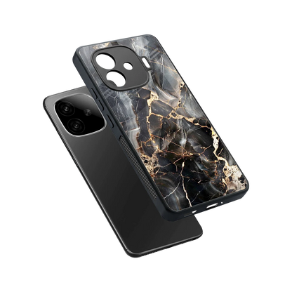 Midnight Veins sleek iqoo neo 10r 5g cover with tempered glass back and TPU edges